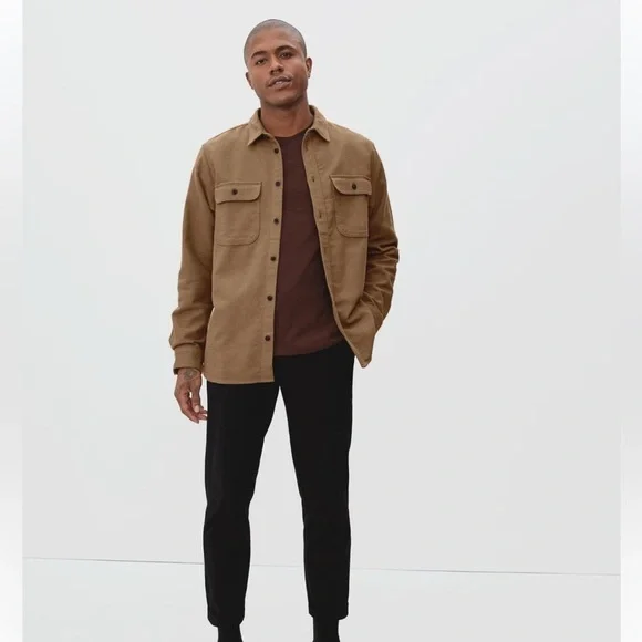 Everlane The Heavyweight Overshirt Shirt Light Jacket Size S Warm Light Brown - Picture 2 of 10